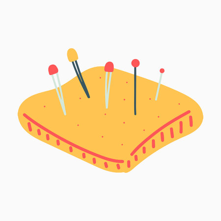 Playful Pin Cushion Craft and Art Essentials Illustration Setのイラスト素材