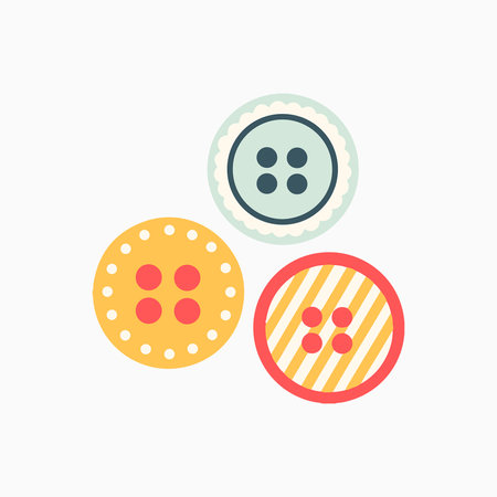 Playful Hole Buttons Craft and Art Essentials Illustration Setのイラスト素材
