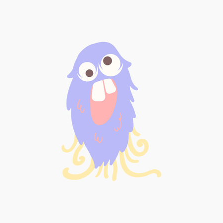 Hairy Cute Monster Illustrationのイラスト素材