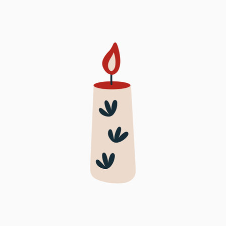 Warm and Joyful Christmas Candle Illustrationのイラスト素材