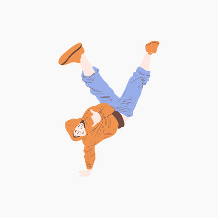 A Boy Dancing Illustrationのイラスト素材