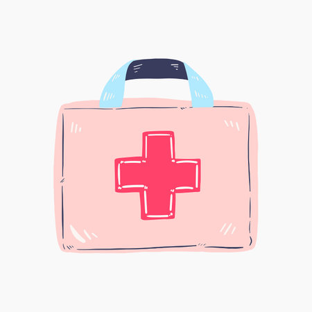 Baby Pink First Aid Box Illustrationのイラスト素材