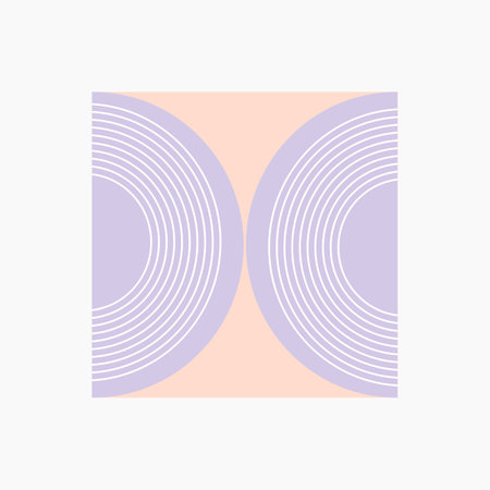 Back to Back Half Circle with Peach Background Illustrationのイラスト素材