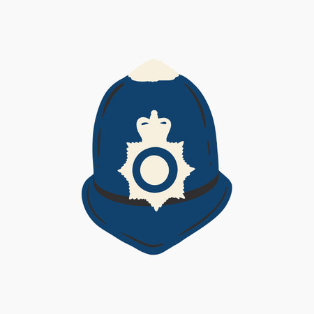 British Police Helmet Illustrationのイラスト素材