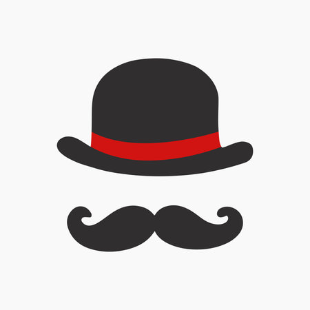 Hat & Mustache Illustrationのイラスト素材