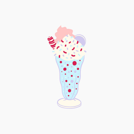 Cotton Candy Milkshake Illustrationのイラスト素材