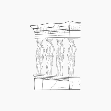 Caryatid Architectural Column Illustrationのイラスト素材