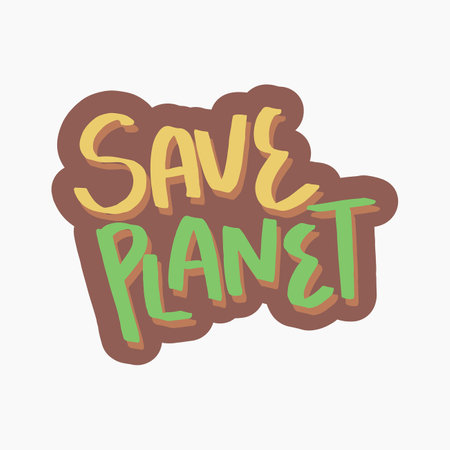 Save Planet Typographyのイラスト素材
