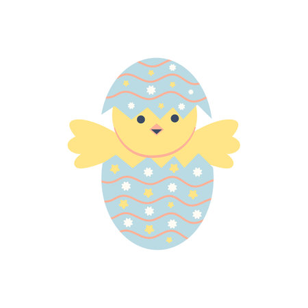 Hatching Easter Chick Illustrationのイラスト素材