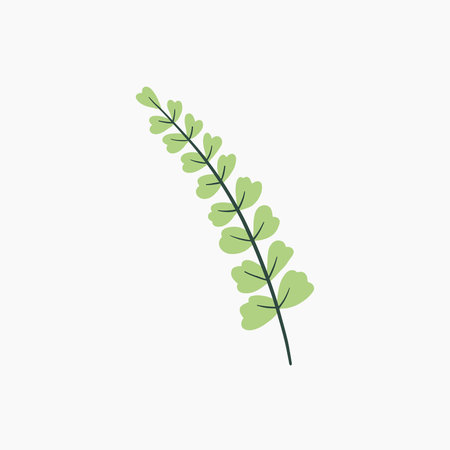 Green Botanical Leaves Illustrationのイラスト素材