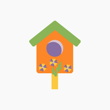 Orange Bird House Illustrationのイラスト素材