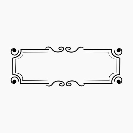 Black Ornamental Frame Elementのイラスト素材