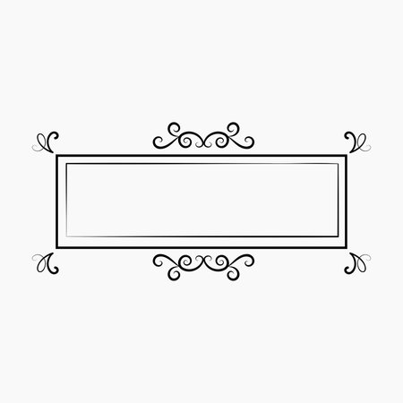 Black Ornamental Frame Elementのイラスト素材