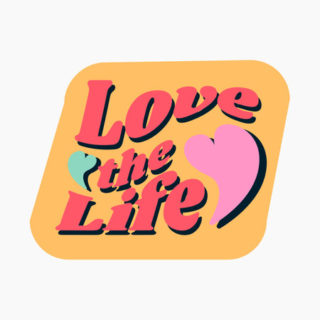 Love the Life Retro Stickerのイラスト素材