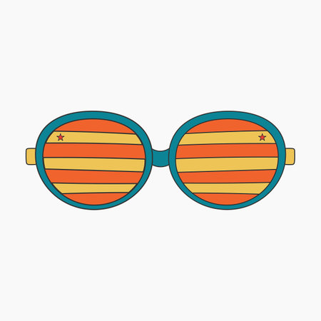 Retro Hippie Sunglasses Illustrationのイラスト素材