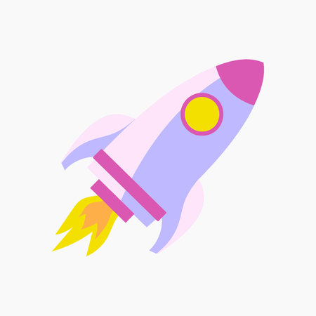Purple Rocket Illustrationのイラスト素材
