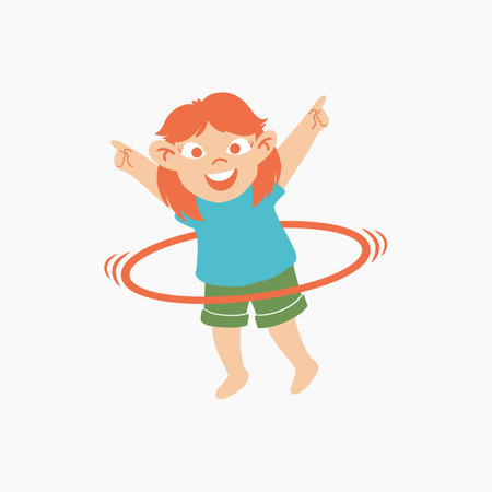 Little Girl Playing  Illustrationのイラスト素材