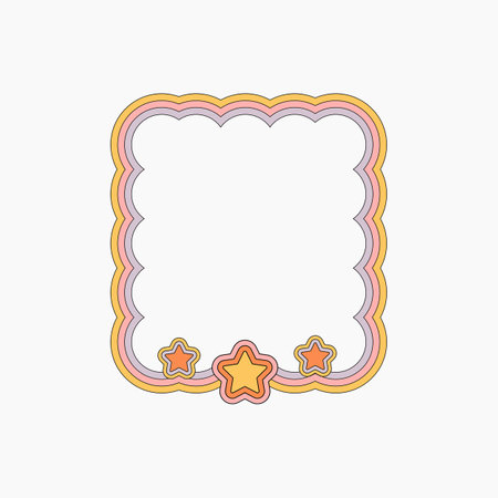 Stars on Square Frame Elementのイラスト素材