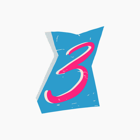 Number Three Magazine Cut-Outのイラスト素材