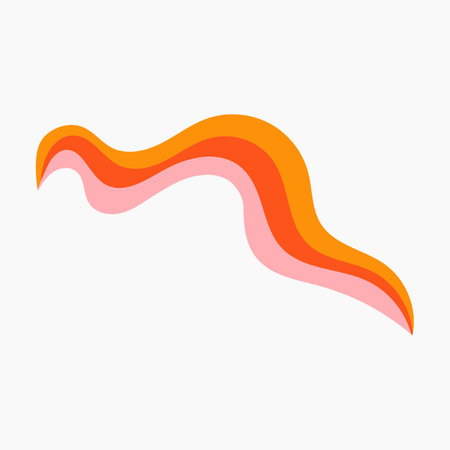 Inflame Orange Retro Wavy Psychedelic Element Illustrationのイラスト素材