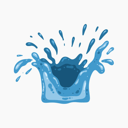Fresh Blue Water Splash Element Illustrationのイラスト素材