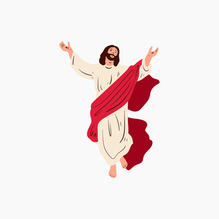 Ascension of Jesus Illustrationのイラスト素材