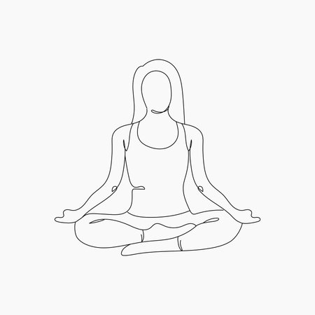 Lotus Pose Yoga Illustrationのイラスト素材