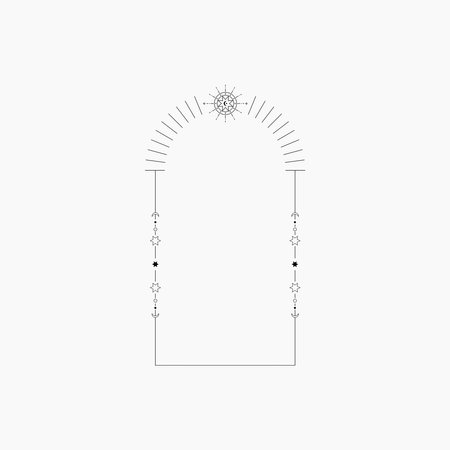 Celestial Monoline Arch Frame Elementのイラスト素材