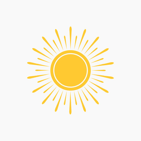 Yellow Flat Sun Elementのイラスト素材