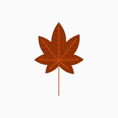 Maroon Autumn Leaf Elementのイラスト素材