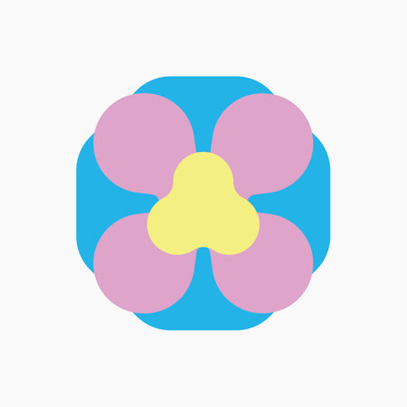 Simple Geometric Flower Elementのイラスト素材
