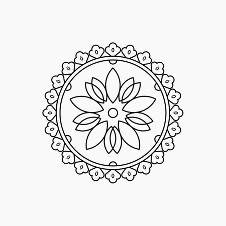 Diwali Rangoli Outline Elementのイラスト素材