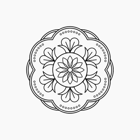 Diwali Rangoli Outline Elementのイラスト素材