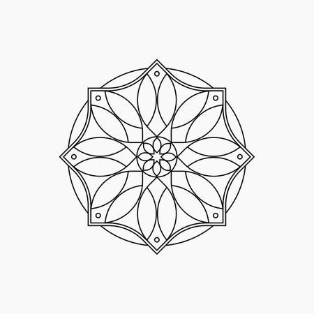 Diwali Rangoli Outline Elementのイラスト素材