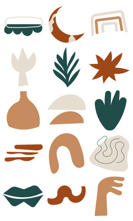 Solid Abstract Contemporary Elements Illustration Setのイラスト素材