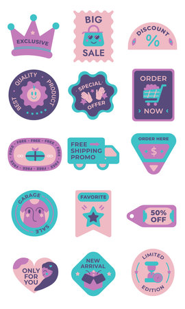 Shopping Stickerのイラスト素材