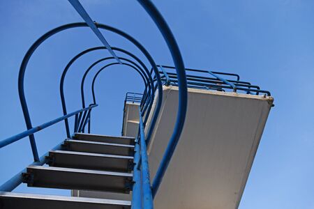 steps up to the jump towerの写真素材