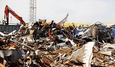 industrial garbage dump with lots of metal