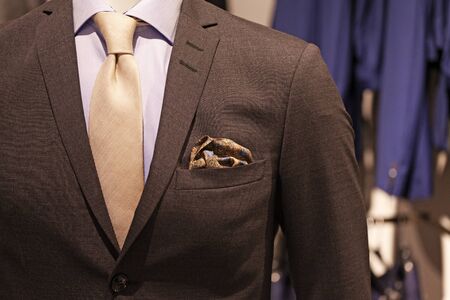 Umea, Sweden - August 2, 2019: modern suit for men in the business world