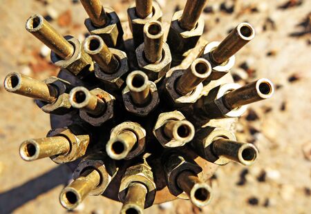 metal nozzle to water fountainの写真素材