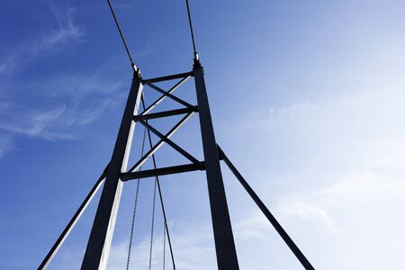 bridge bracket for footbridge across the river at Baggbole Manor, Notvalsbron in Umeaの写真素材
