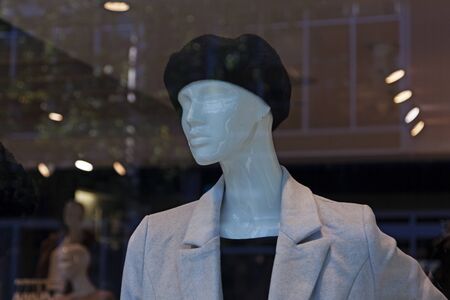 Umea, Sweden - September 4, 2019: modern jacket and hat for women this fall