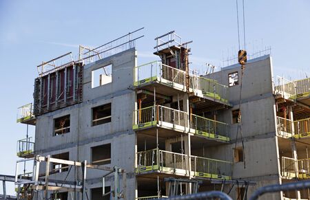 Umea, Norrland Sweden - October 2, 2019: tall house is being built on the west side of the city