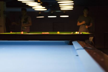 Umea, Norrland Sweden - October 19, 2019: down in the billiards hall at the center