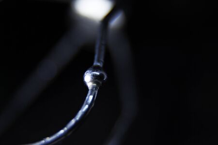 macro image of part of a dough hook for an electric whisk