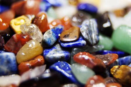 various small colorful stones in close-upの写真素材