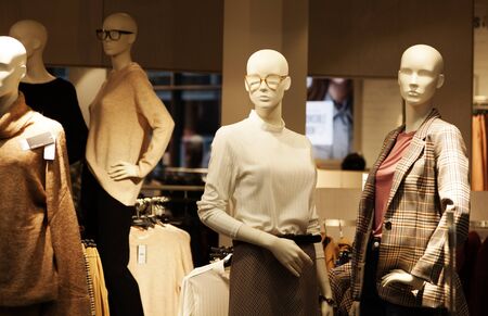 Umea, Norrland Sweden - October 23, 2019: many mannequins showing the latest autumn fashion in Swedenのeditorial素材