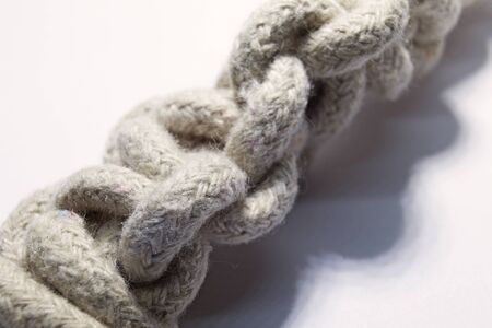 a thick rope that is braided, which may have been used on a shipの写真素材