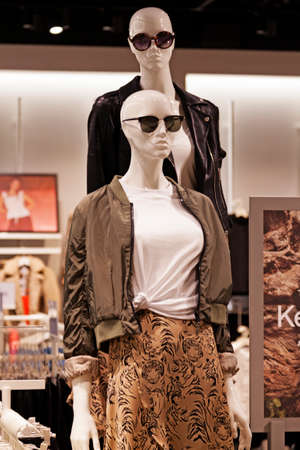 Umea, Norrland Sweden - March 10, 2020: two sexy mannequins showing the latest spring fashion in Swedenのeditorial素材