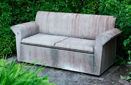 Ornskoldsvik, Norrland Sweden - July 10, 2020: a sofa or park bench in concreteのeditorial素材